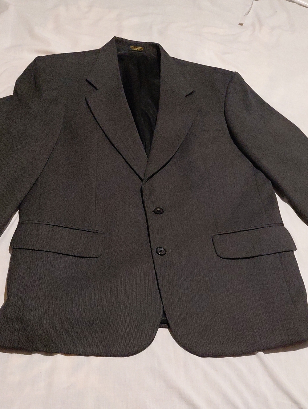 Oscar de la Renta Charcoal Gray Two-Button Blazer Vintage 40R 100% Wool 80's